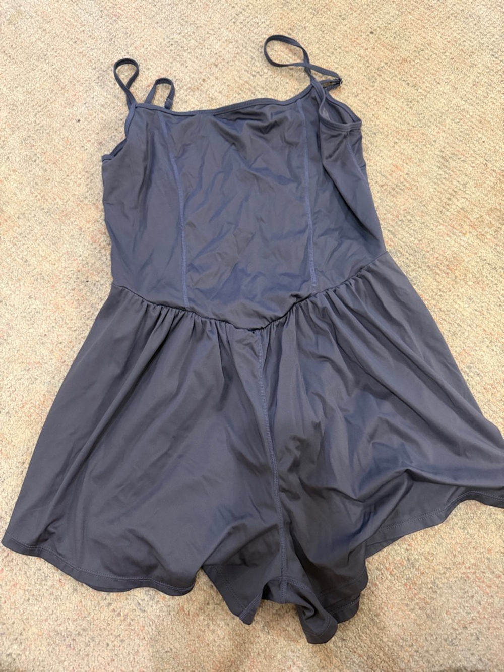 Girls Navy One-Piece Romper Swimsuit